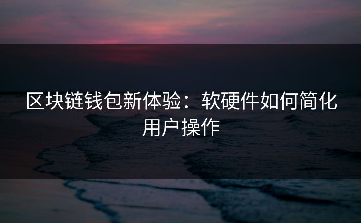 区块链钱包新体验：软硬件如何简化用户操作